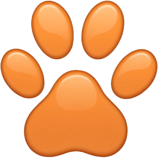 a pale pastel orange pawprint emoji