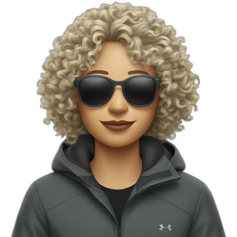 arcteryx jacket curly perm Oakley sunglasses  emoji