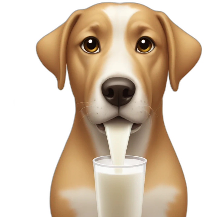 Dog drinking milk  emoji