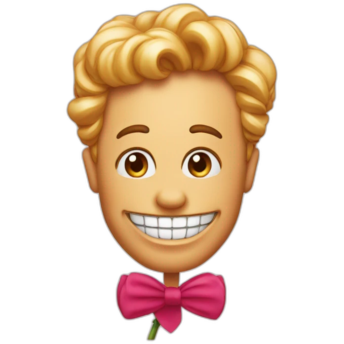 Monsieur avec un rose entre les dents emoji