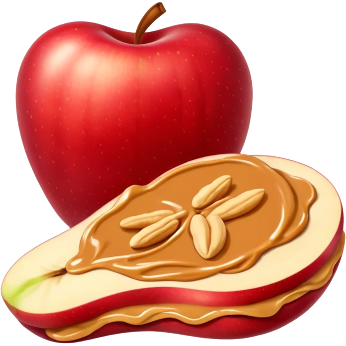 apple slices with peanutbutter emoji