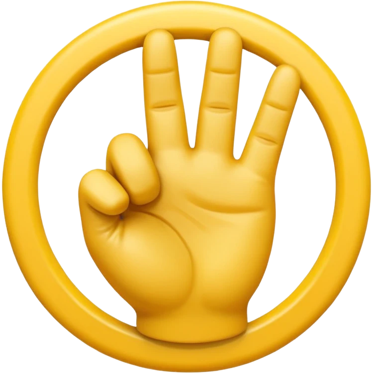 A 3D Apple-style yellow hand emoji, closed fist with only the index finger pointing upward, the finger making a circular motion as if drawing an imaginary circle in the air, dynamic curved motion lines around the finger to show the circular movement, smooth glossy texture, clean minimal background emoji