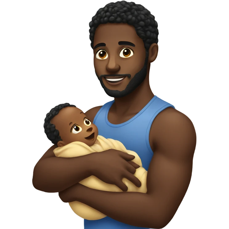 A black man holding a baby oil emoji