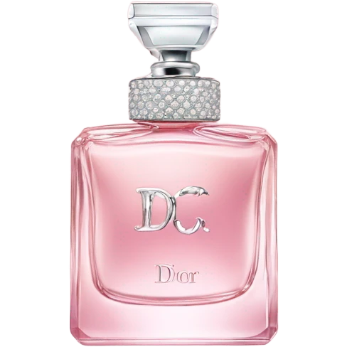expensive dior perfume with baby pink sparkles emoji
