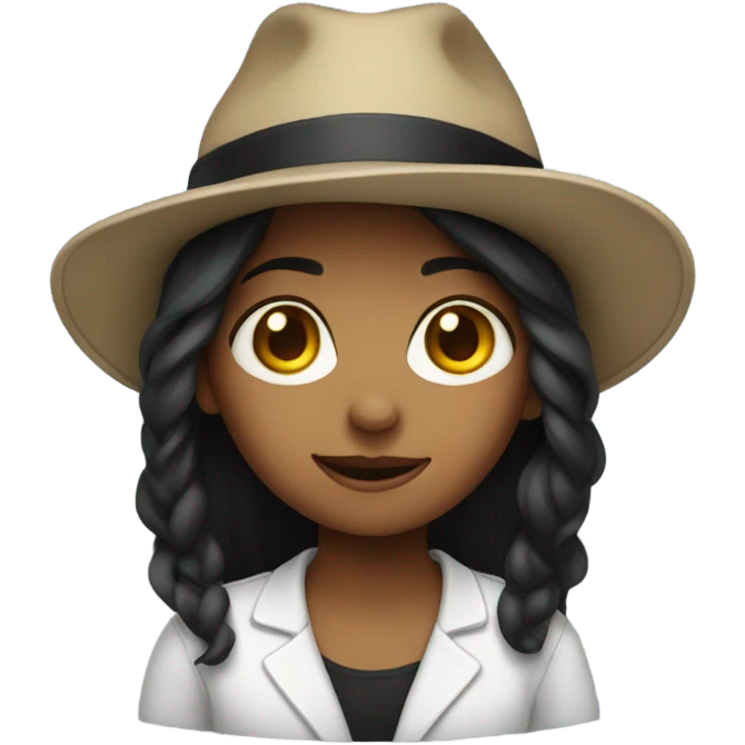 Girl wearing black hat emoji