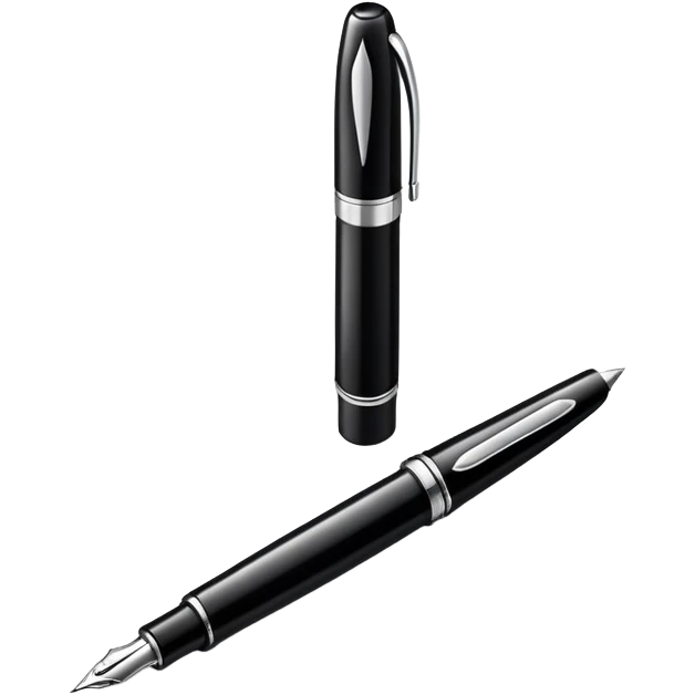 fountain pen drawing a smooth curved line, representing logo design emoji