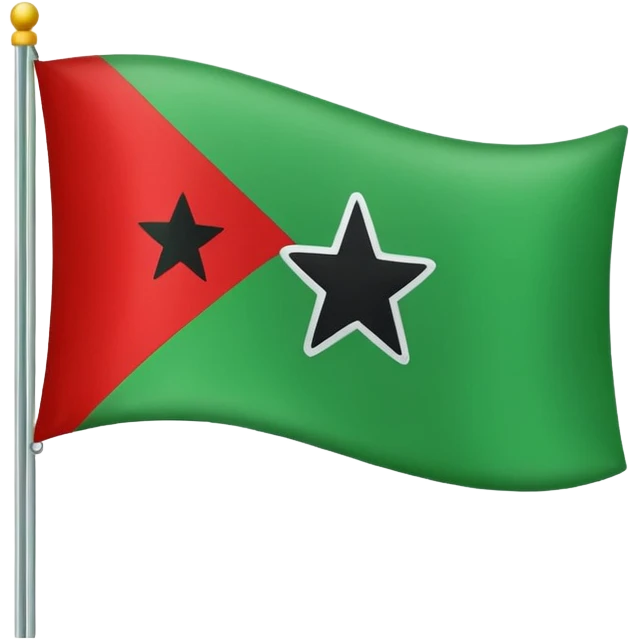 Create an emoji flag that contains contains contains top green midle white have black star the below color is red

 emoji
