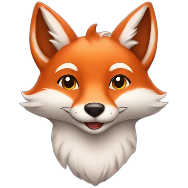 smiled fox with hearts emoji