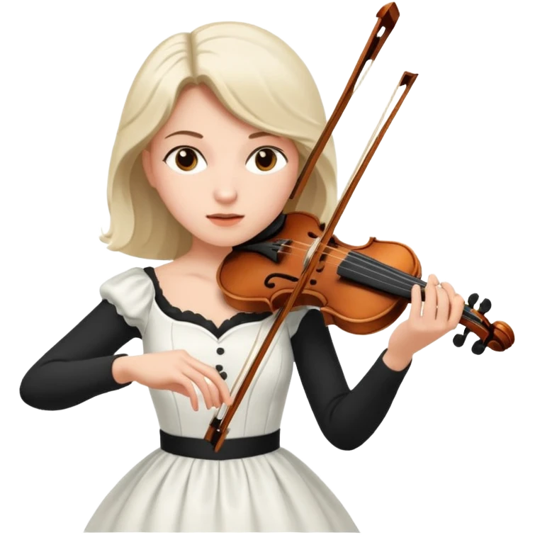 woman playing violin with white dress emoji