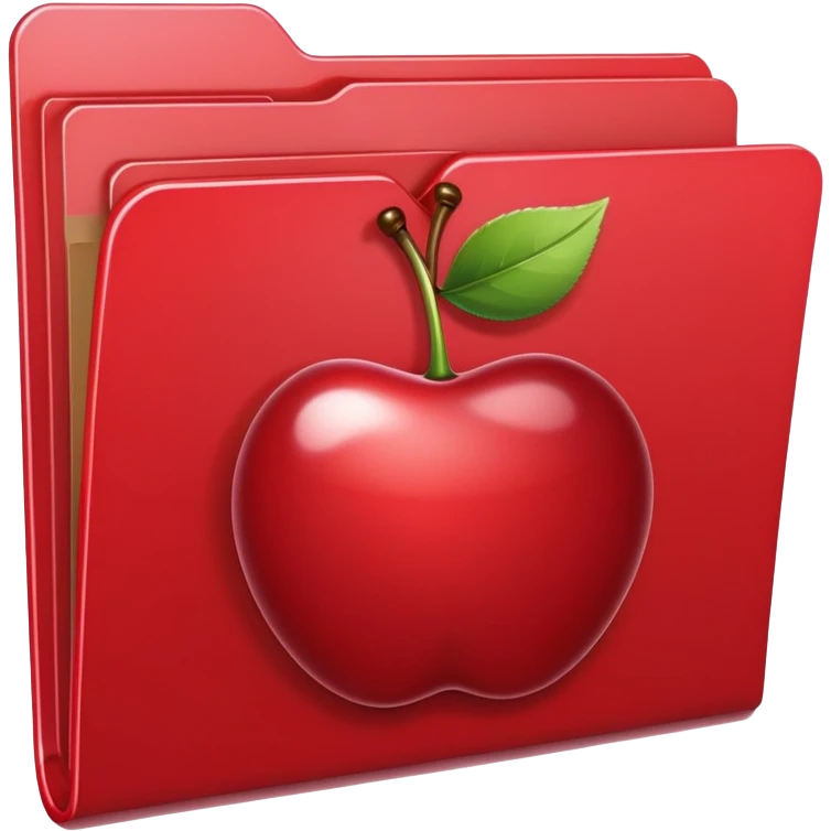 file folder with cherry picture on front  emoji