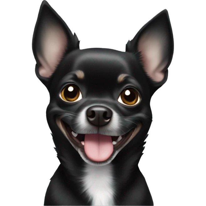  Happy black chihuahua  emoji
