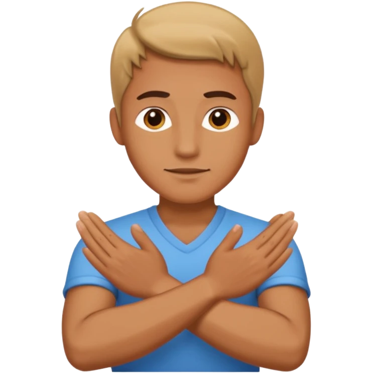 decision gesture Man cross hands emoji