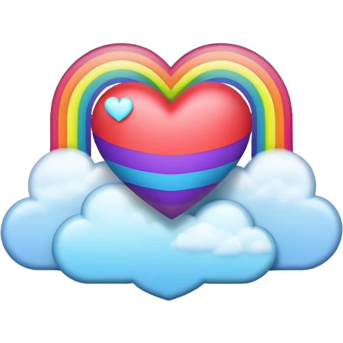 heart glow in the dark rainbow with clouds emoji