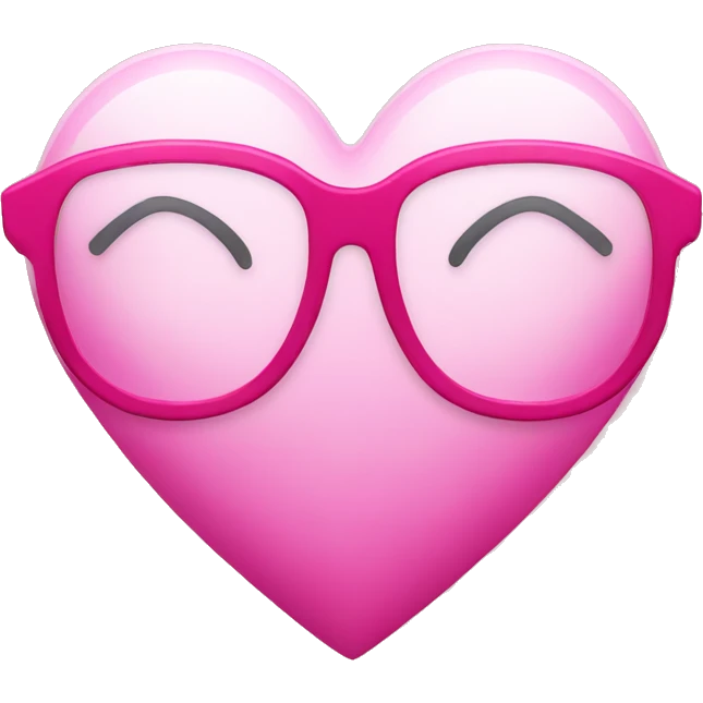 pink heart with glasses on it emoji