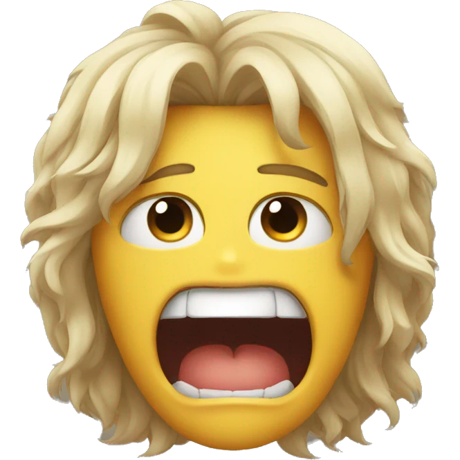 hungry and angry with hair emoji