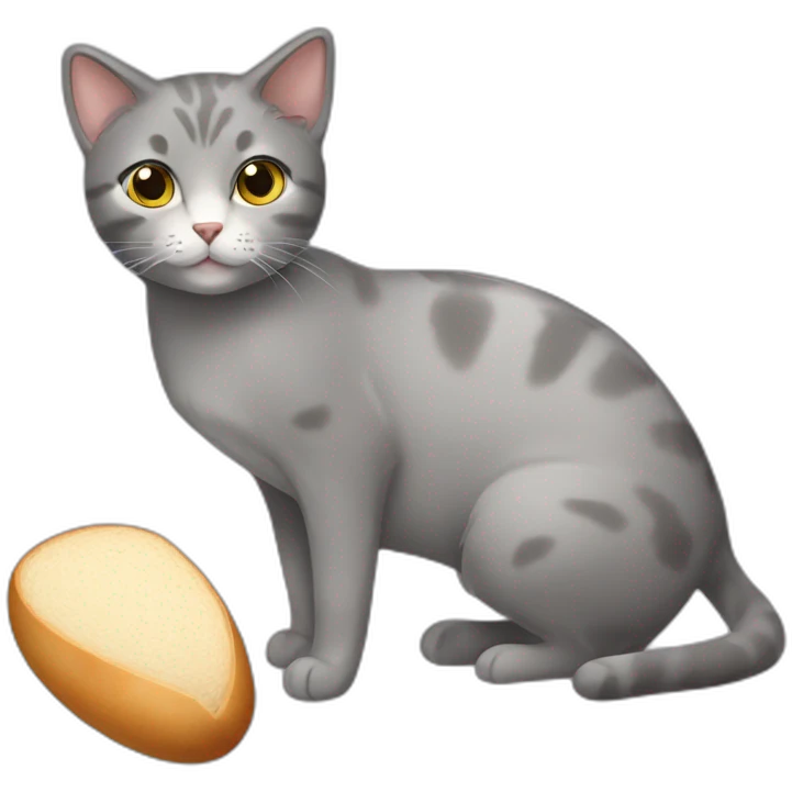 Grey Cat, Brazilian short hair cat, making bread emoji