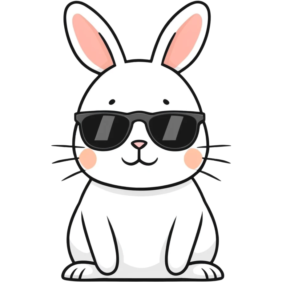 Bunny wearing sunglasses emoji