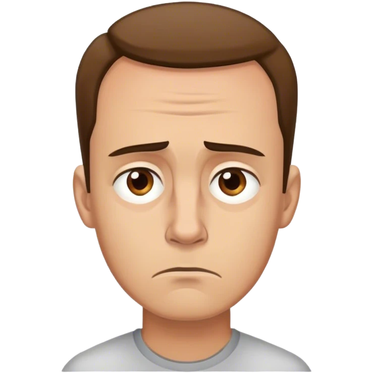 Werid guy with high forehead obviously tired with life emoji