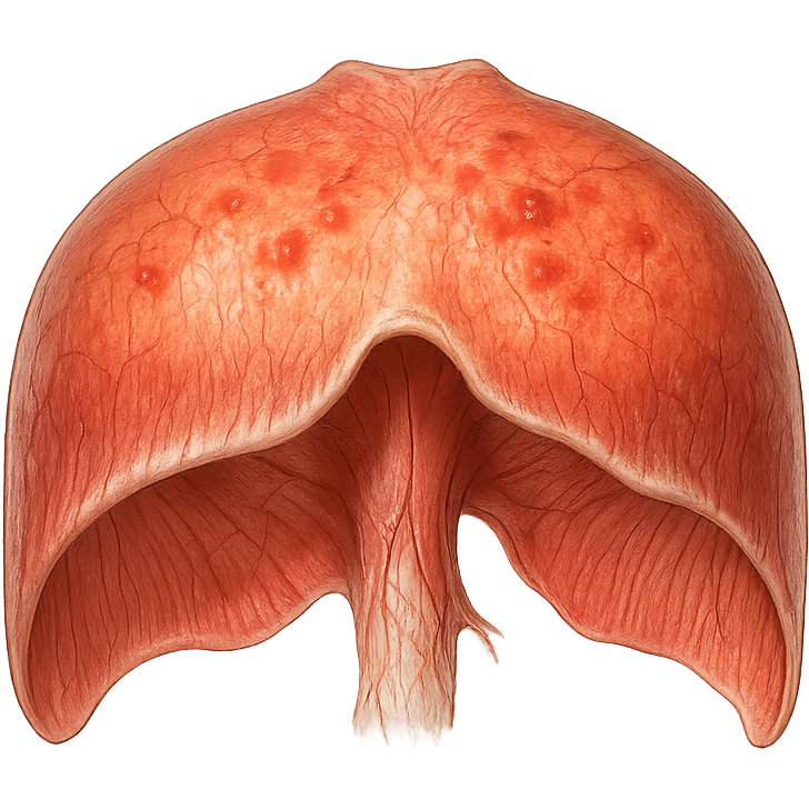 diaframma umano anatomico infiammato, isolato su sfondo bianco emoji