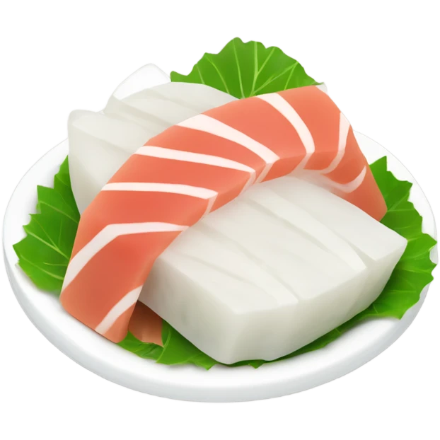 Piece of tuna sashimi hugging piece of white sashimi emoji