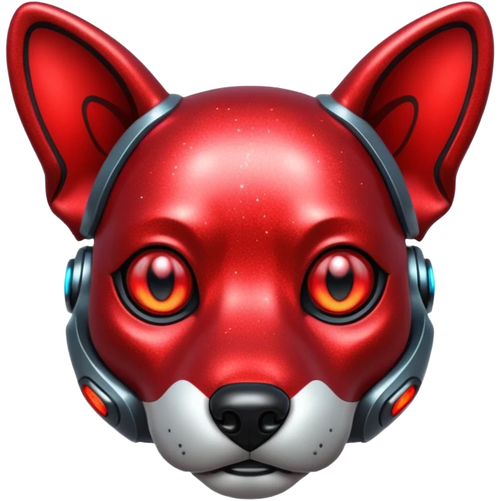 red glitter cyberpunk dog emoji