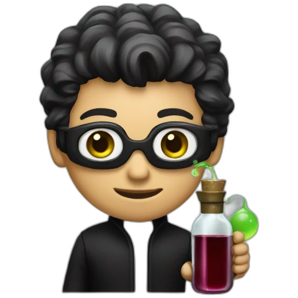 Neo from the matrix holding a potion emoji