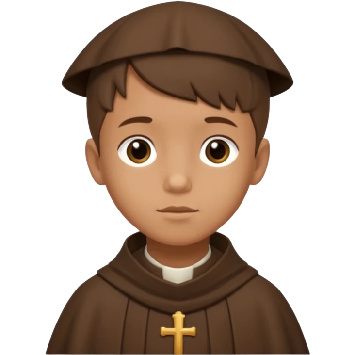 Un chico moreno con un hábito fransiscano emoji