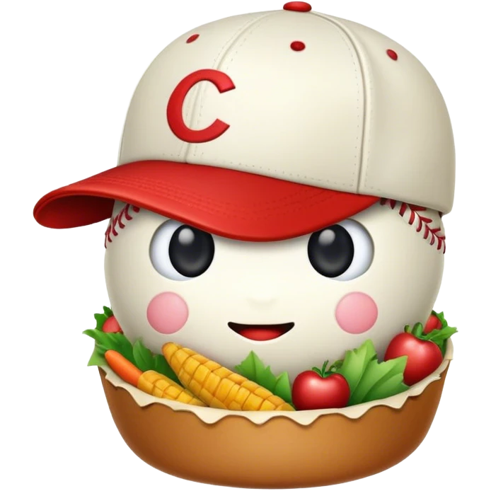 A baseball hat as food emoji