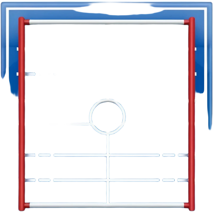 
American football goal field in blue (#00A3E0) and red (#F9423A)  emoji