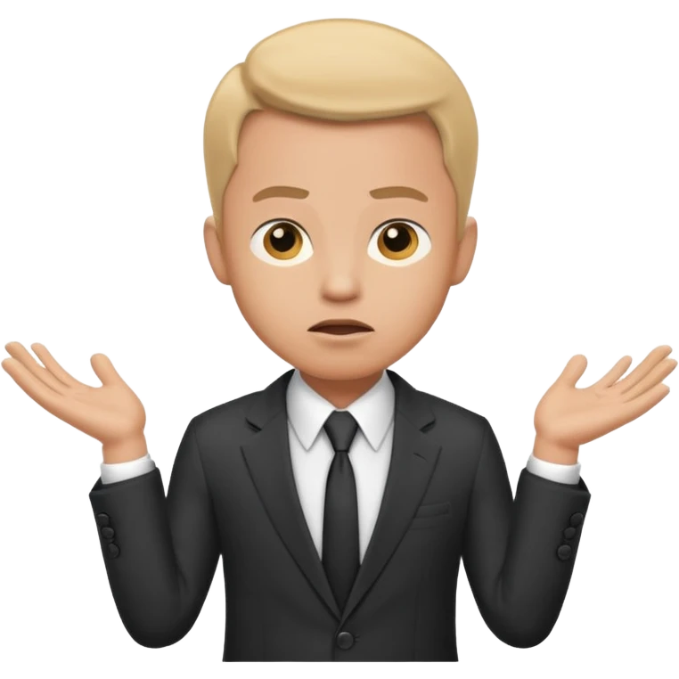 confused business men person shrug pose emoji