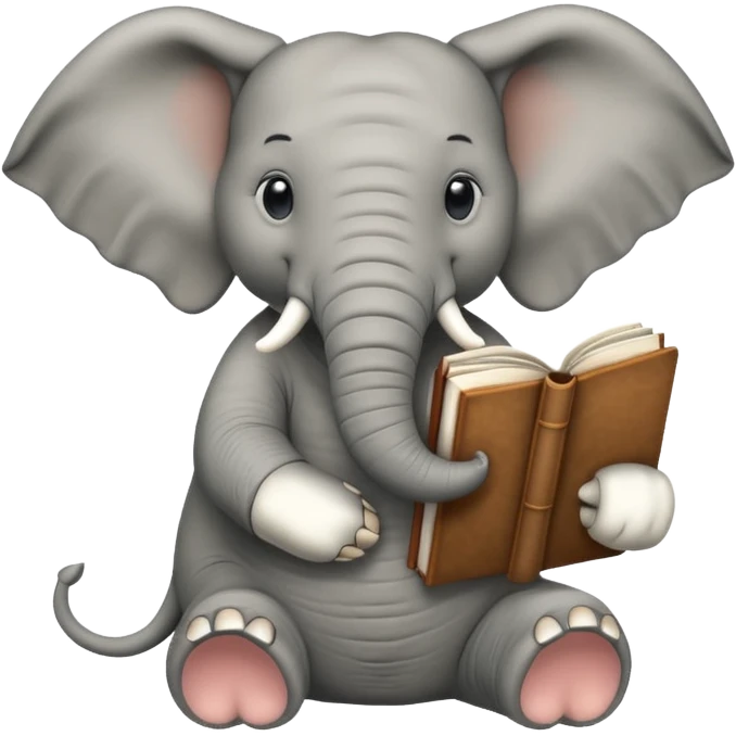 An elephant with a book emoji