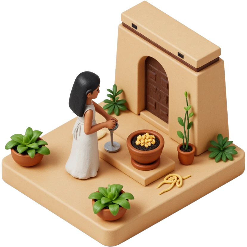 ancient Egyptian cooking scene in hieroglyphic style emoji
