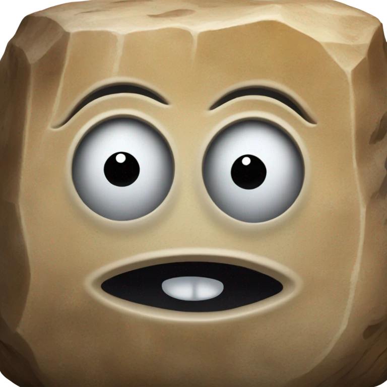 realistic rock with googly eyes emoji