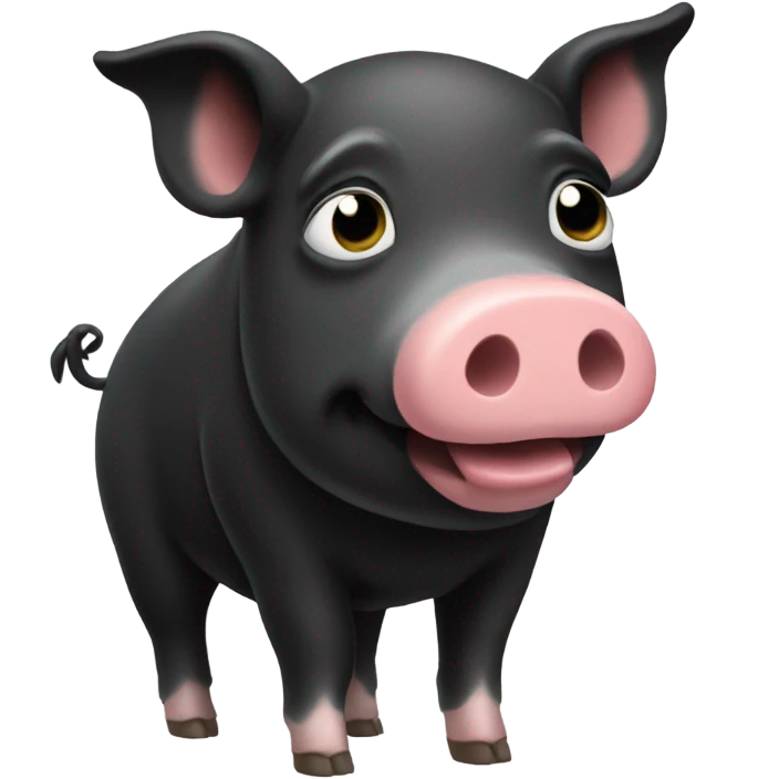 black pig with white legs emoji