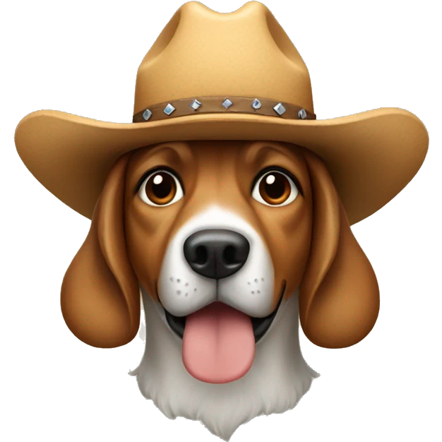 Dog with a cowboy hat emoji