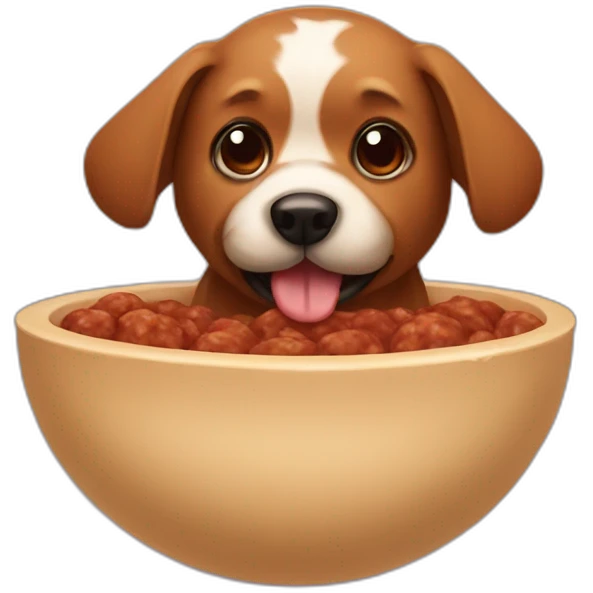 Dog in a meatball emoji