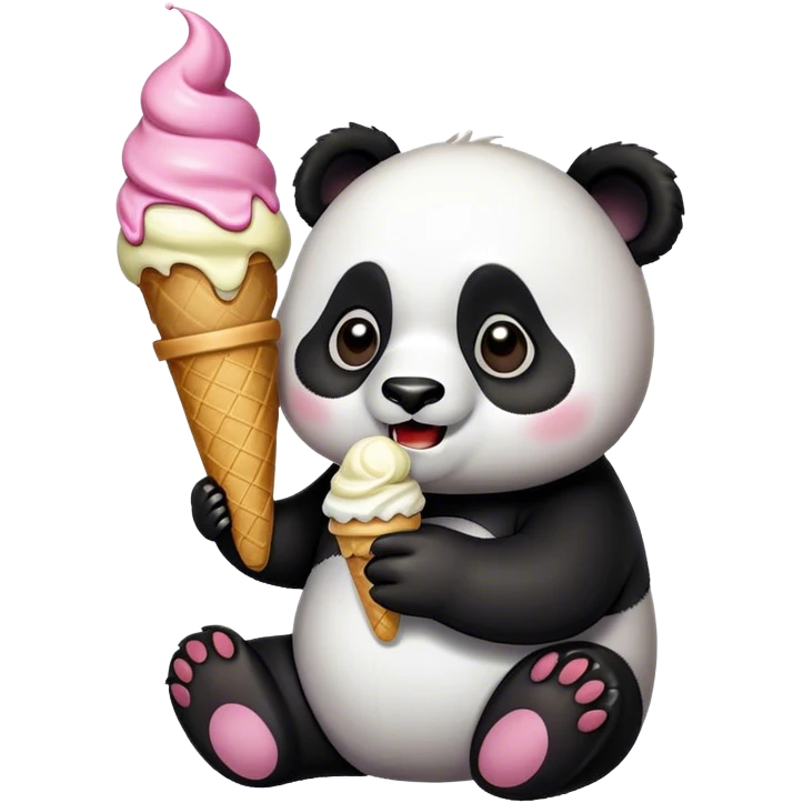 Panda eating ice cream emoji