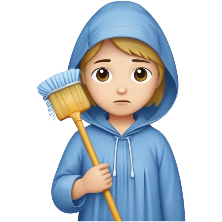 sad cleaning emoji
