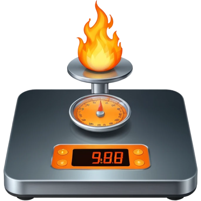 a flame that burns a body weight scale emoji