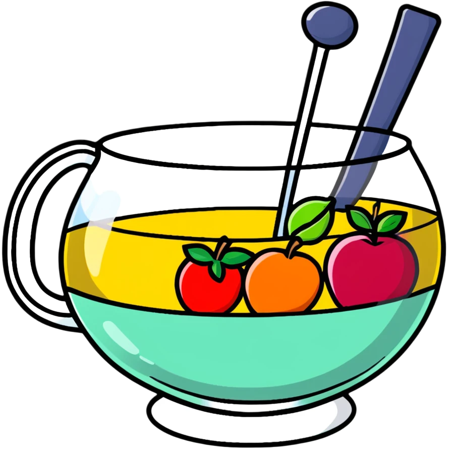 Extremely detailed clear punch bowl  emoji