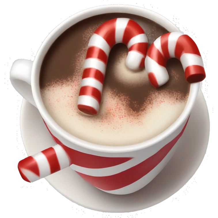 Candy cane hot chocolate emoji