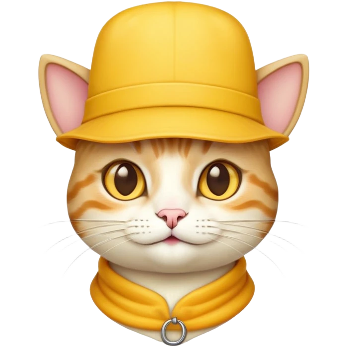 cheese cat wearing a yellow hat emoji