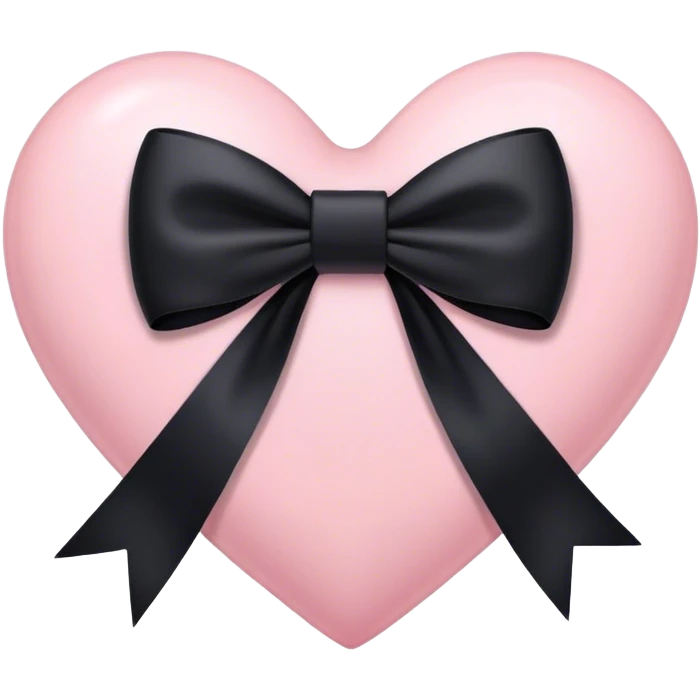 light pink heart with a black bow  emoji