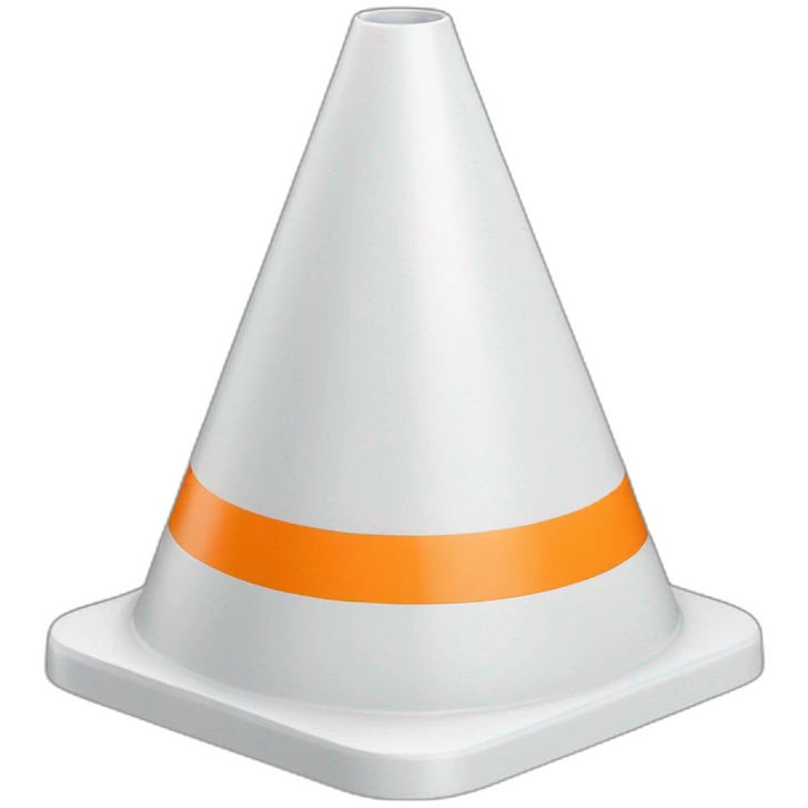 Modern 3d construction cone emoji