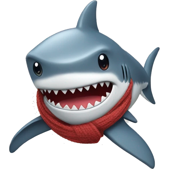shark with a wooly hat and scarf emoji