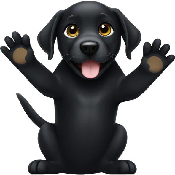 black labrador puppy high five emoji