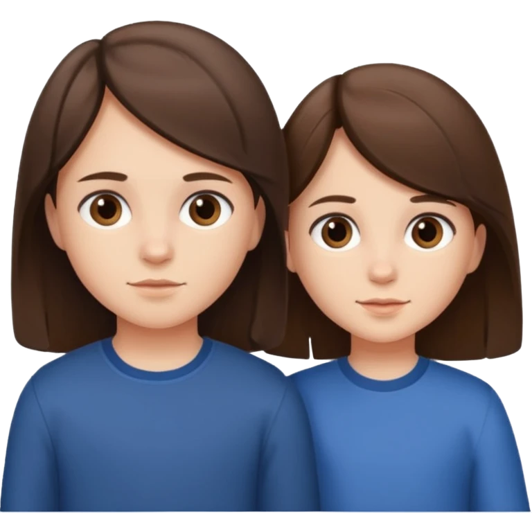 Little sister and brother (brunette) emoji
