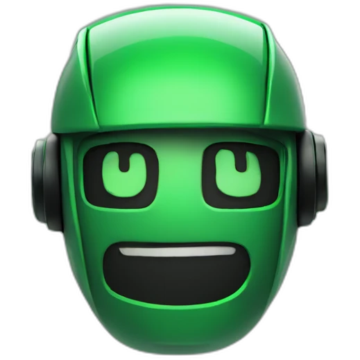chat bot symbol with black and green background emoji