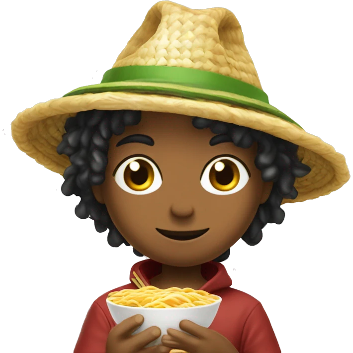Playing with a hat and a Ramen ￼ emoji