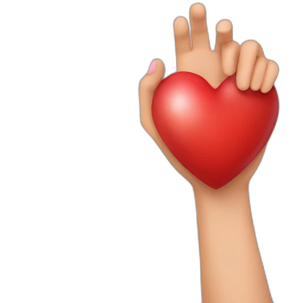 Heart in hand emoji